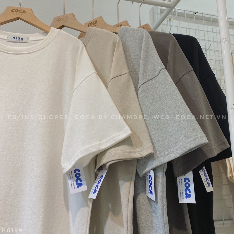 🍩 Áo thun cotton mặt lông dày trơn UNISEX quốc dân 10 màu form rộng