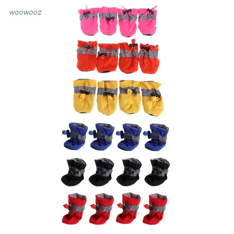 4 Giày đi mưa bằng cao su chống thấm nước chống trượt thích hợp cho cún cưng nhỏ