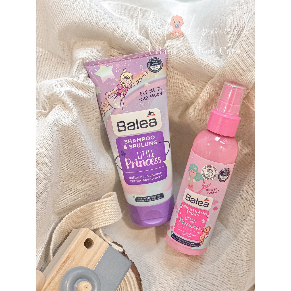 Dầu Gội Xả Balea 2 in 1 Little Princess Đức Dành Cho Bé Gái, Hộp 200ml