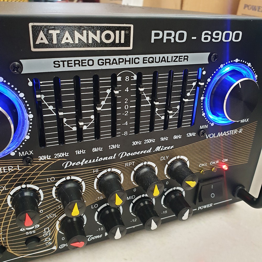 Ampli Bluetooth Usb ATANNOII PRO-6900 tích hợp dàn Equalizer, Amply Karaoke 12 sò toshiba japan công suất lớn