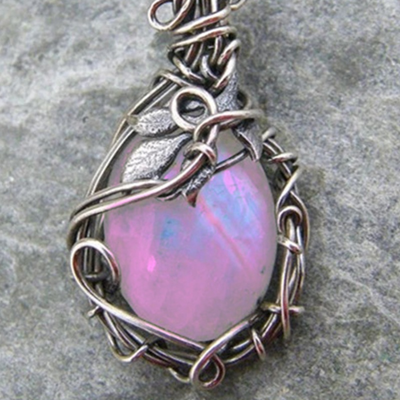 Vòng cổ Mặt Đá Mặt Trăng Màu Bạc Thời Trang