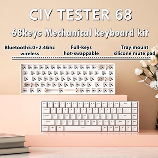 Bộ kit bàn phím cơ ciy tester68 | hotswap | bluetooth 5.0 | wireless 2.4g | the keycap zone