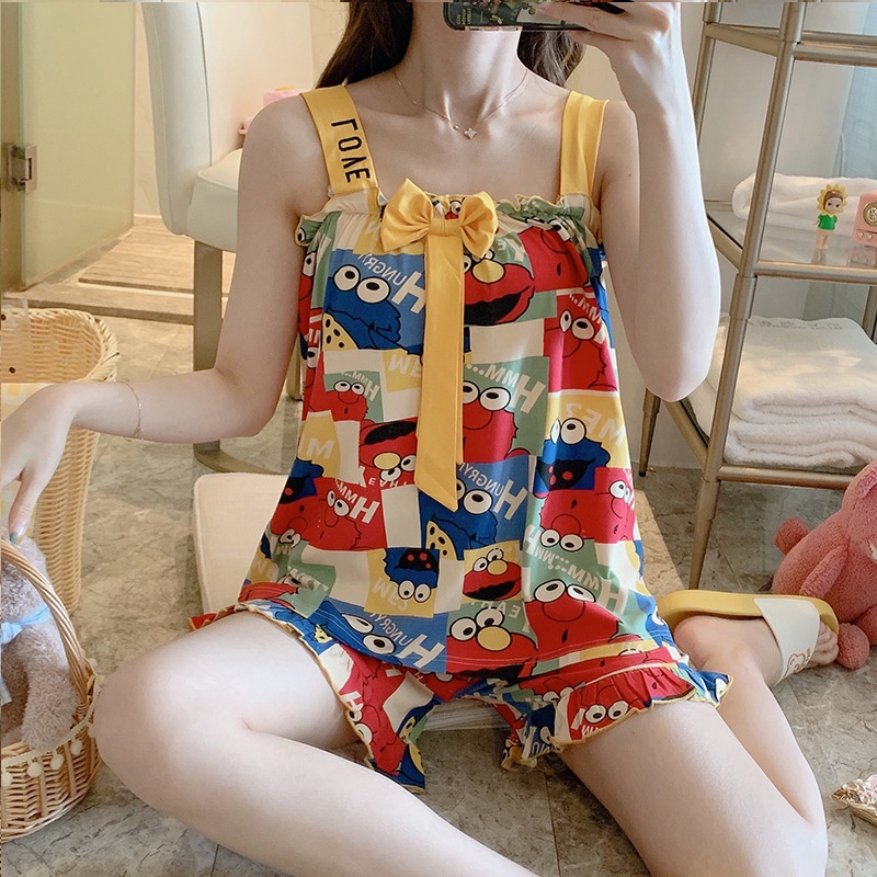 Đồ Ngủ Mặc Nhà 2 Dây Thun Sữa Đồ Bộ Nữ Pijama Mềm Mát Họa Tiết Dễ Thương Latozia BĐN10 | BigBuy360 - bigbuy360.vn