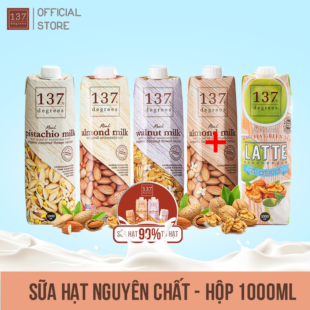 Sữa Hạt 137 Degrees Thái Lan - Hộp 1000ml Hàng Chính Hãng