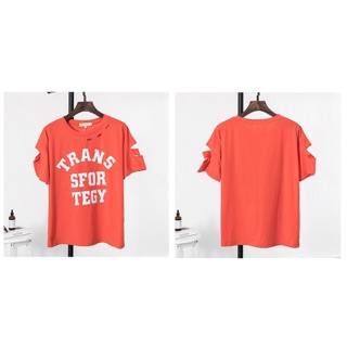 Áo thun big size in chữ trắng tay rách size lớn 85-100kg