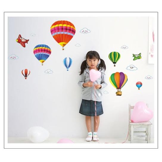 Decal dán tường decal trang trí khinh khí cầu BINBIN EB45