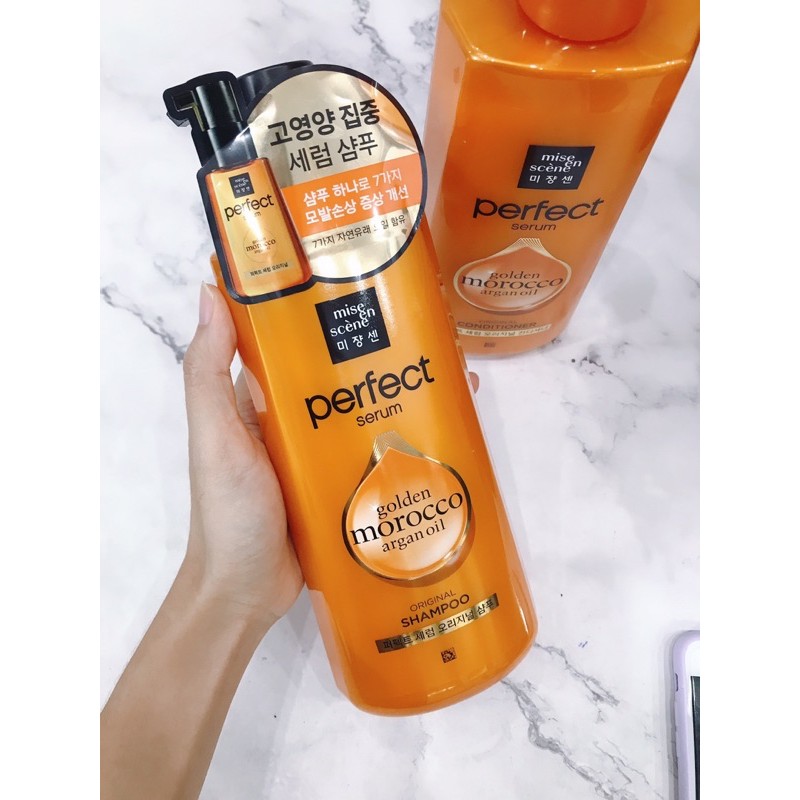 [ẢNH THẬT] Cặp Gội-Xả Misen Scene Perfect Vàng 680ml/chai