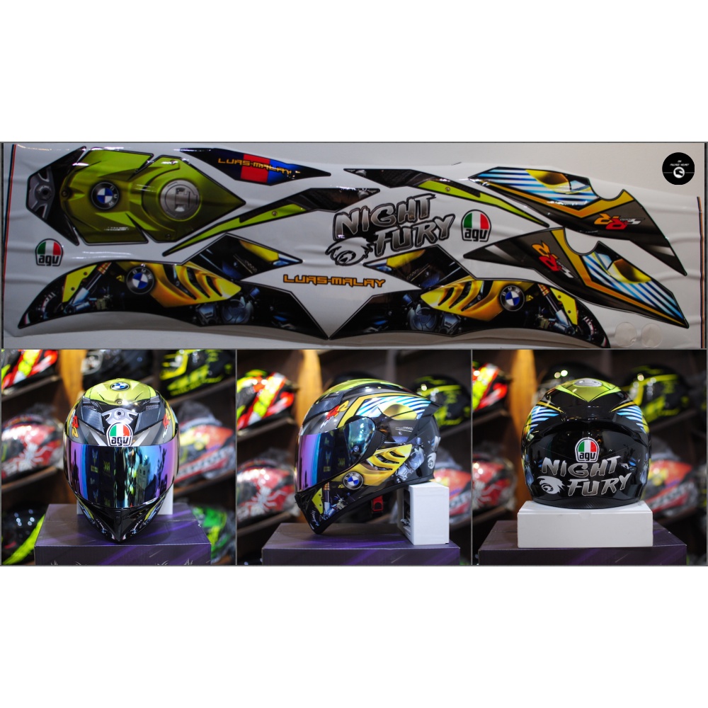 Tem BMW dán mũ bảo hiểm fullface