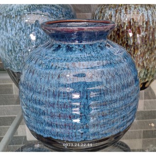 LỌ HOA GỐM DÁNG TRÒN BÌNH HOA DECOR