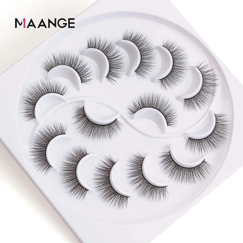 7 Cặp Lông Mi Giả MAANGE 3D Mẫu Mới Làm Từ Lông Chồn Tự Nhiên