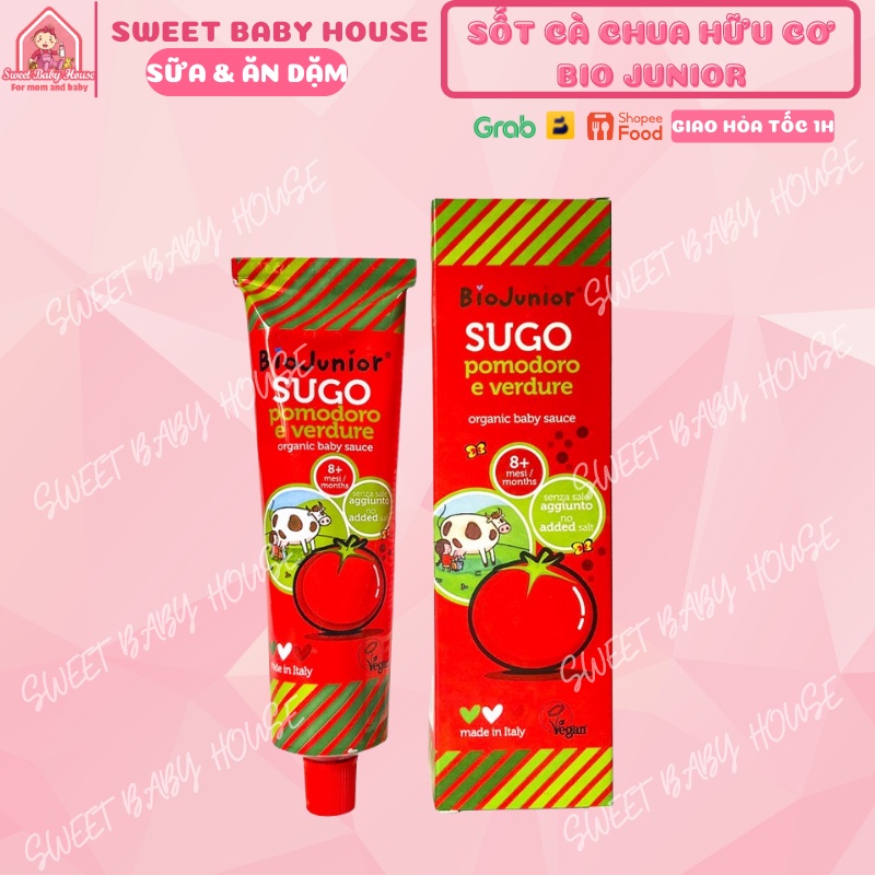 Sốt cà chua hữu cơ Bio Junior cho bé ăn dặm từ 8 tháng. Date 5/2023 - Sweet Baby House
