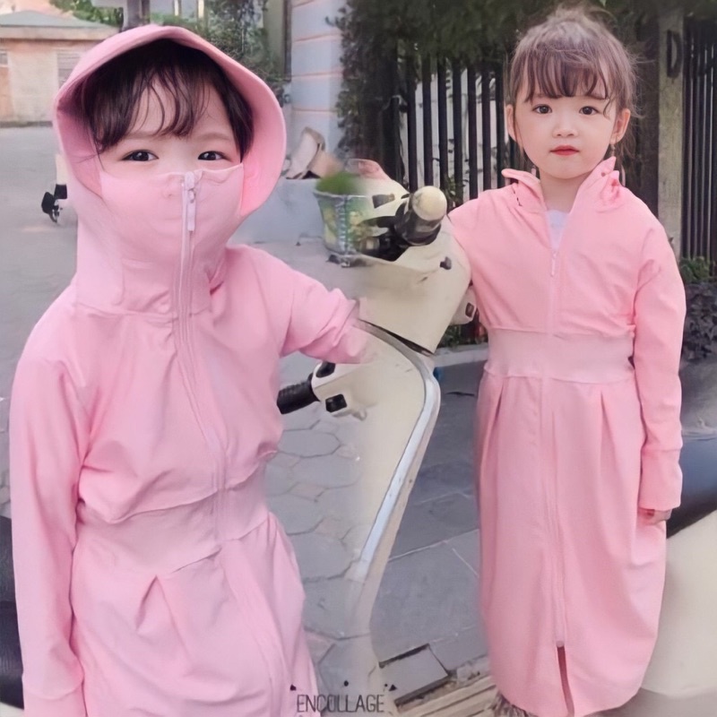 Áo chống nắng cho bé toàn thân 2 lớp ( 1m20-1m50) chất vải thông hơi thoáng mát s6 zahan fashion