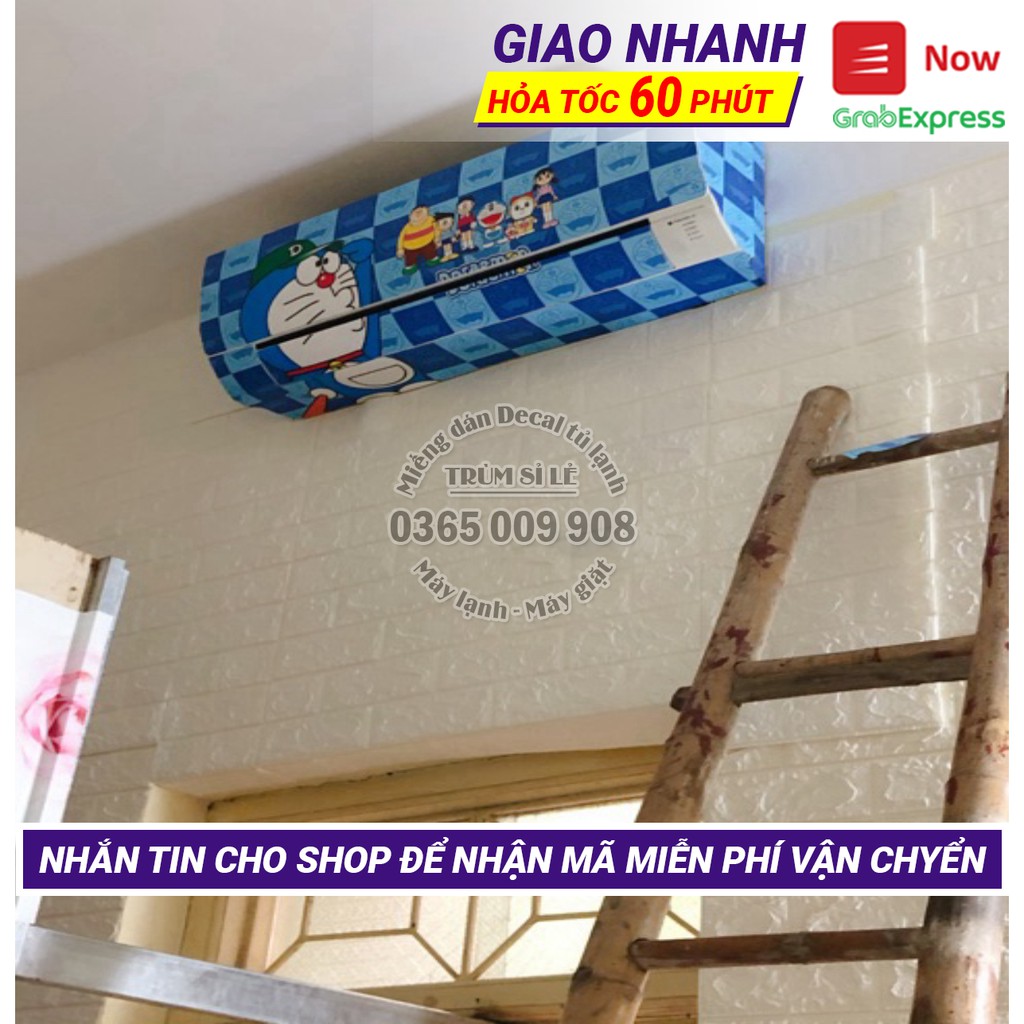 Decal dán máy lạnh  doraemon Huedecor bền mãi với thời gian - phù hợp với tất cả các loại máy lạnh