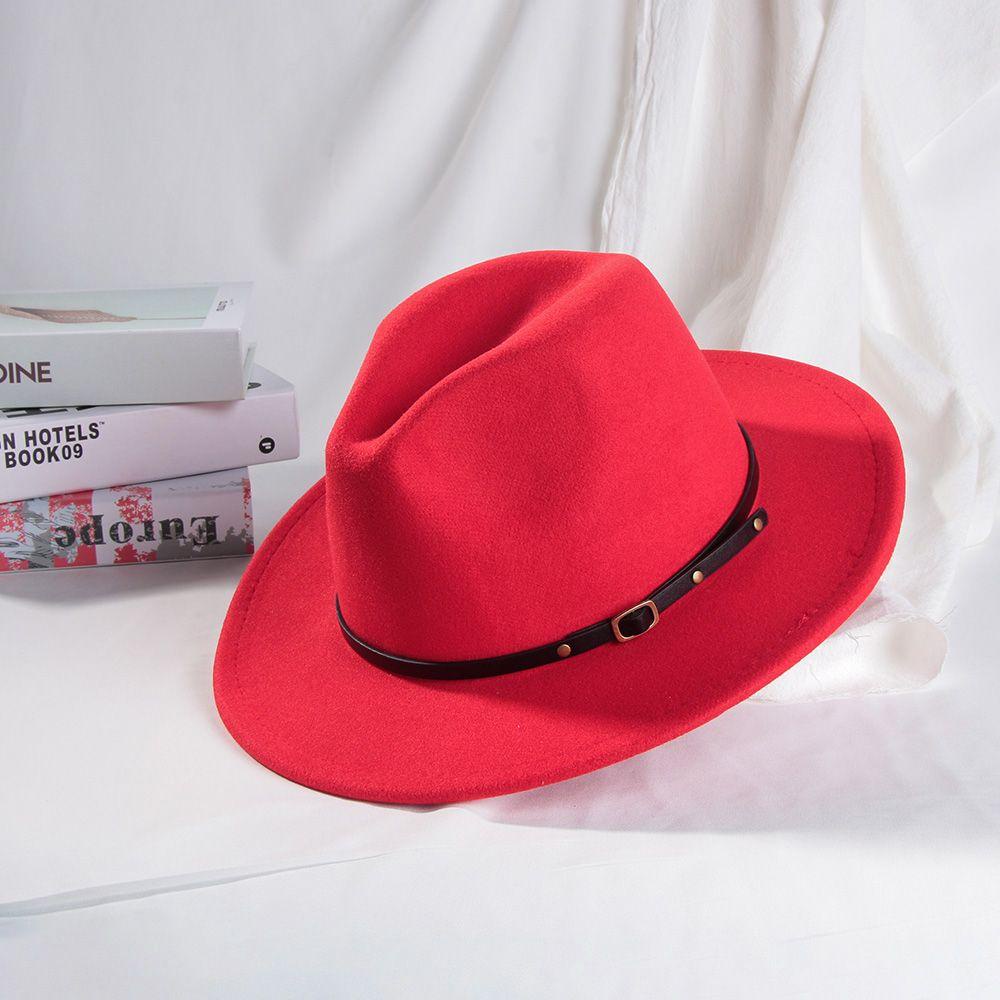 WONDER Mũ Fedora Vải Nỉ Cổ Điển Có Khóa Thắt Lưng Phong Cách Panama Jazz Thu Đông