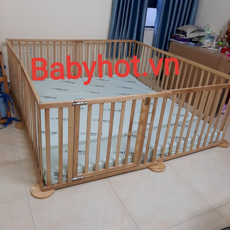 Quây Cũi Gổ 3D 8 cánh nang dẹp