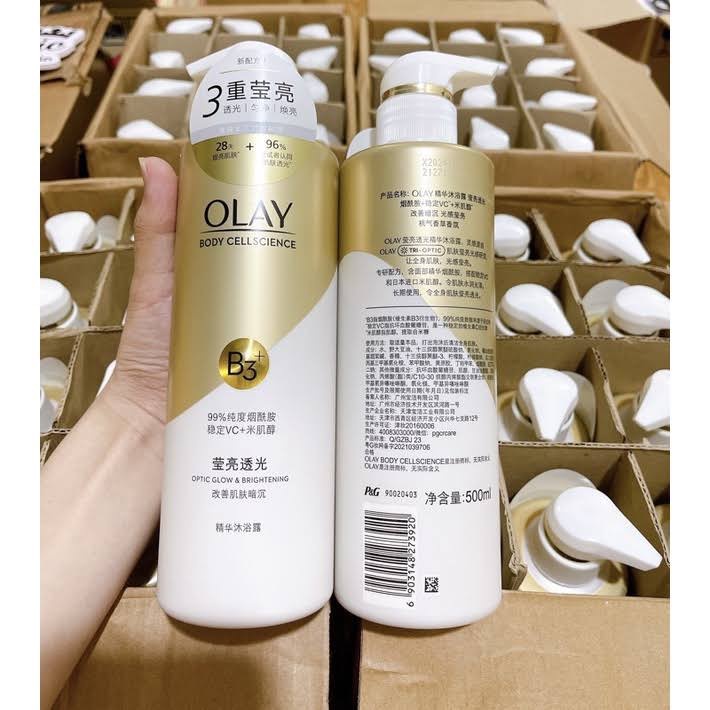 Sữa tắm Olay Vitamin B3 và Vitamin C dưỡng trắng da 500ml