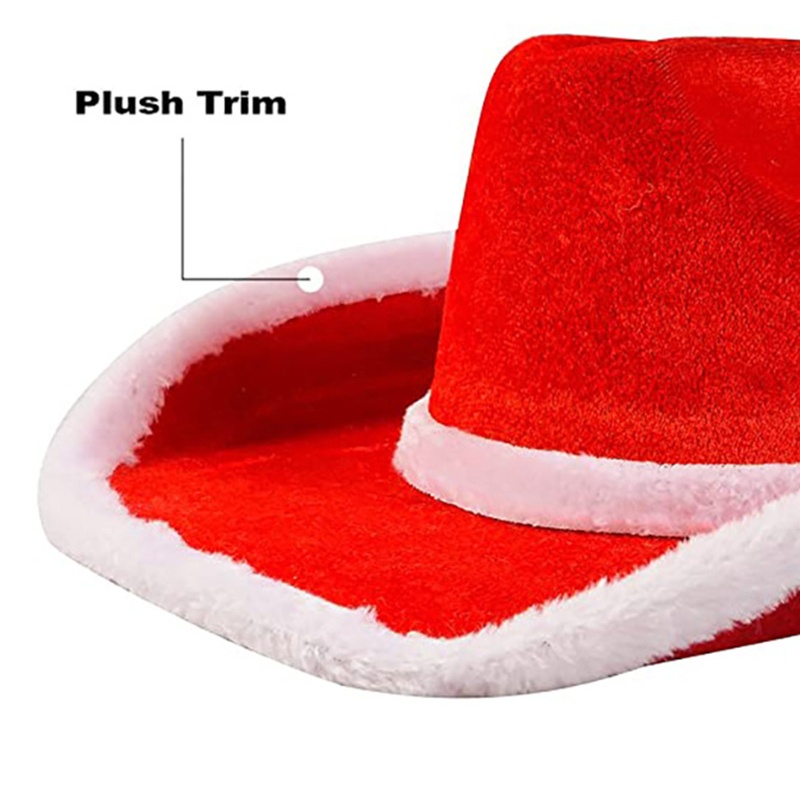 Mũ Cao Bồi Bằng Vải Nỉ Rộng Vành Phong Cách Cao Bồi Giáng Sinh Unisex