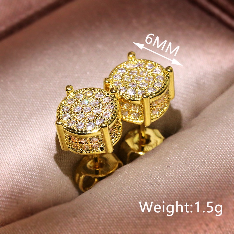 Bông Tai Đính Đá Zircon Thời Trang Unisex OHE001