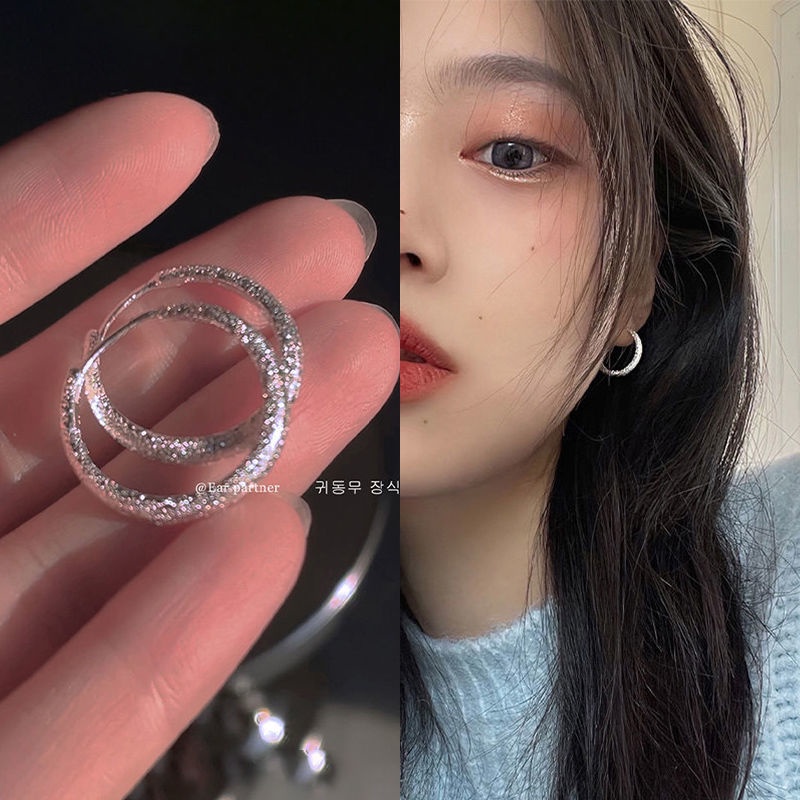 Jiashucheng Khuyên Tai Tròn Bằng Bạc Thiết Kế Tinh Tế Cao Cấp Phong Cách Mới Cho Nữ