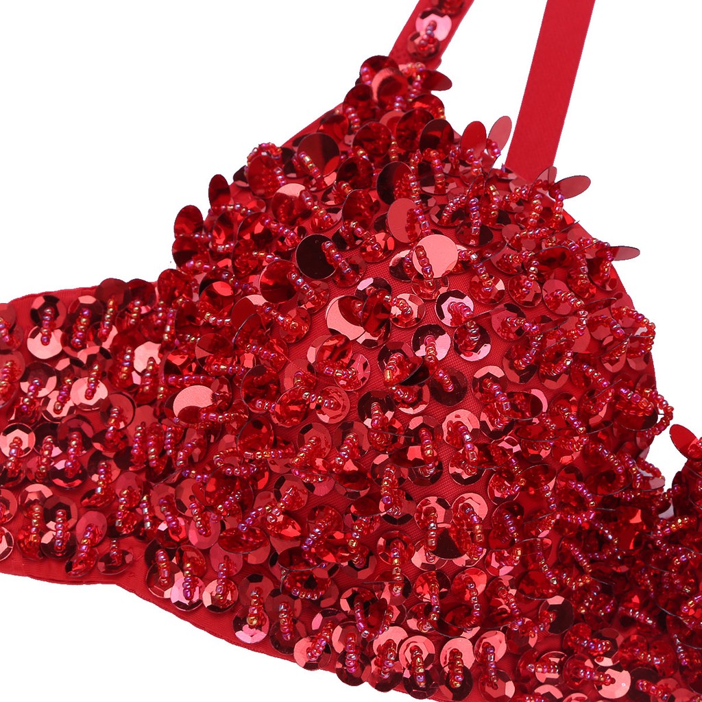Áo Lót Múa Bụng Đính Hạt Sequin Lấp Lánh Thời Trang Cho Nữ