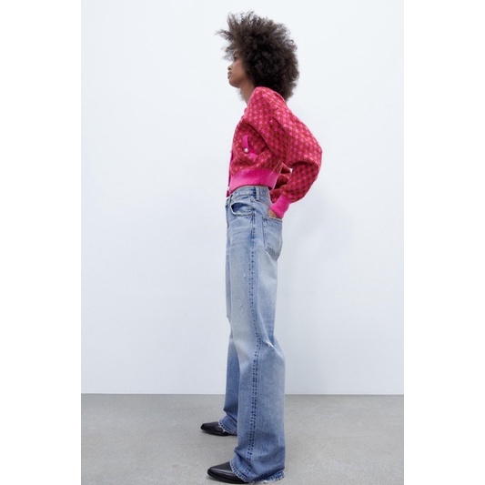 Áo len croptop kèm váy len Zara xuất dư