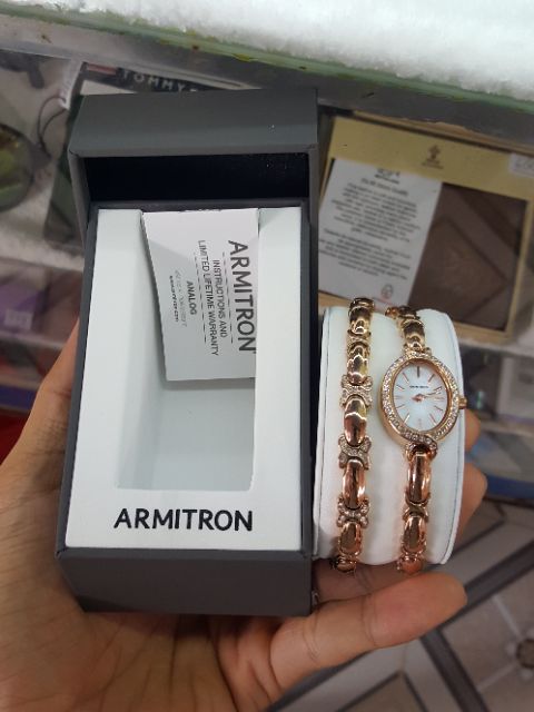 Set đồng hồ nữ Armitron Gold rose xách tay mỹ
