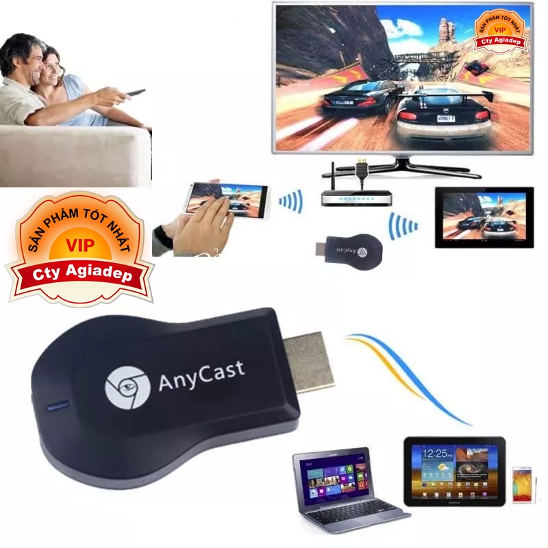 HDMI Không Dây ANYCAST M4 Plus/M9 Plus 2022 - Tốc Độ Kết Nối Siêu Nhanh (Dùng cho android/IOS)- Agiadep.com
