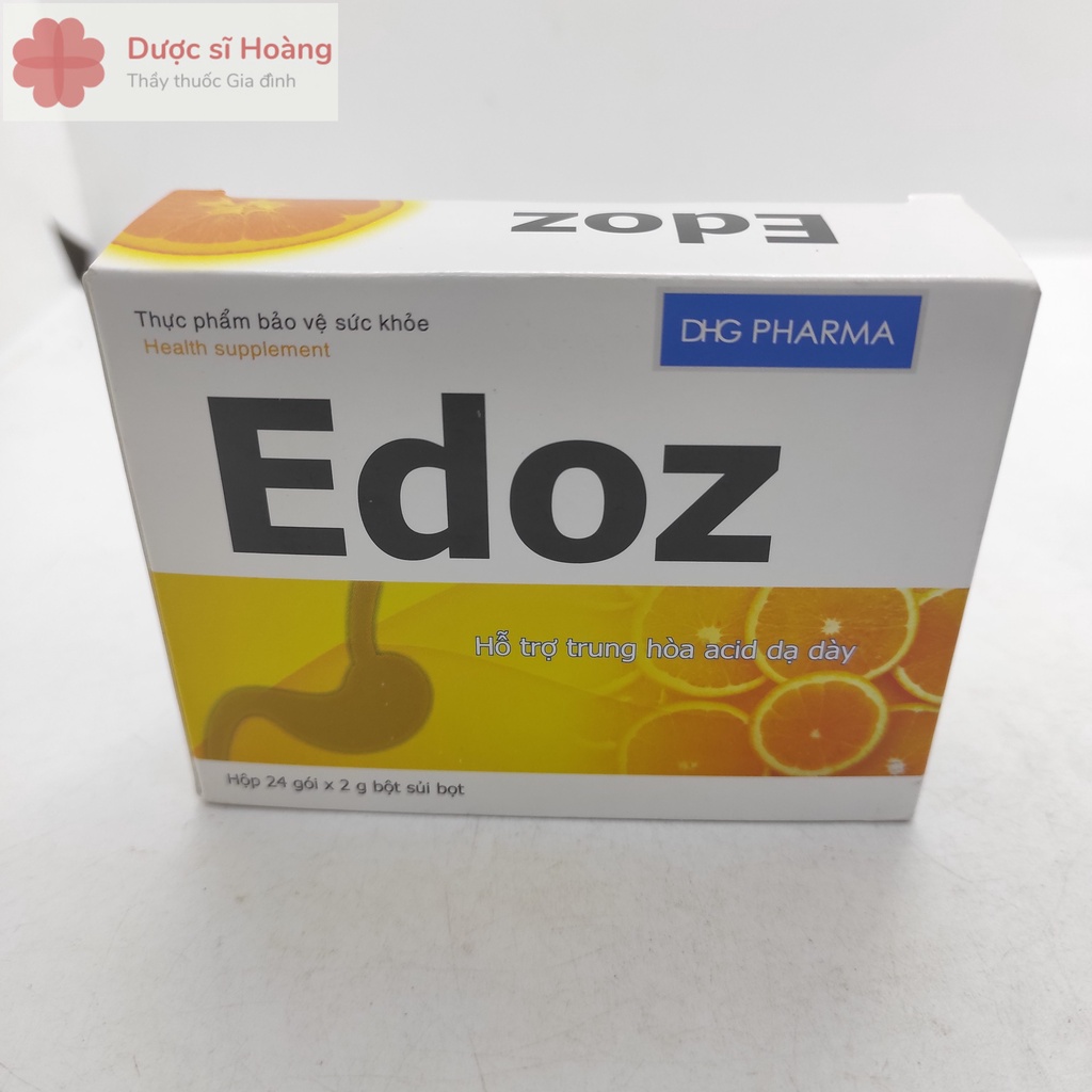 Edoz - Giảm Các Triệu Chứng Khó Tiêu, Trướng Bụng, Đầy Hơi, Ăn Không Tiêu - Hộp 24 gói