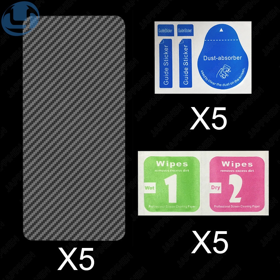 Set 5 Miếng Dán Sợi Carbon Bảo Vệ Mặt Sau Điện Thoại Oppo Realme 5 3 Pro C2 F11 Pro F9 A9 A5 2020 A3S A5S A7 F7 F5