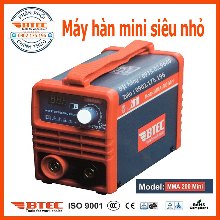 MÁY HÀN ĐIỆN TỬ MINI BTEC MÃ MMA-200MINI ( CHUYÊN DÙNG CHO GIAĐÌNH )