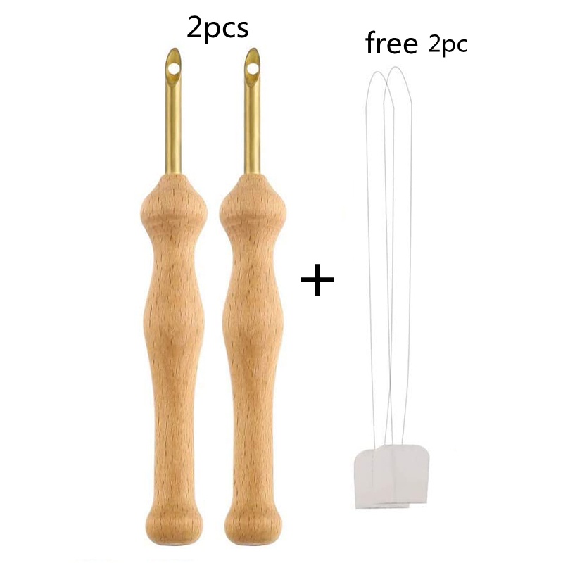 Set 2 Bút Thêu Tay Cầm Bằng Gỗ DIY Tiện Dụng