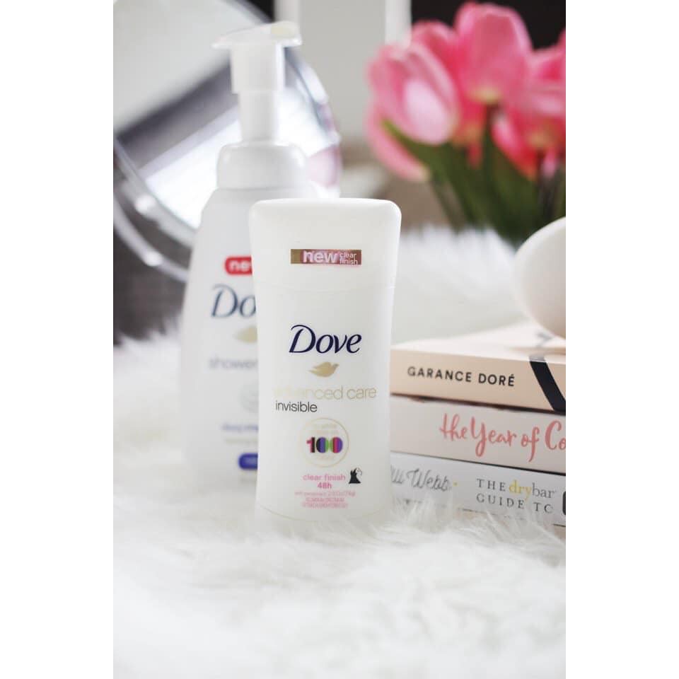 Lăn Khử Mùi Dove Advanced Care Invisible  Của Mỹ 74g thơm quyến rũ thoải mái và khô ráo suốt cả ngày dài