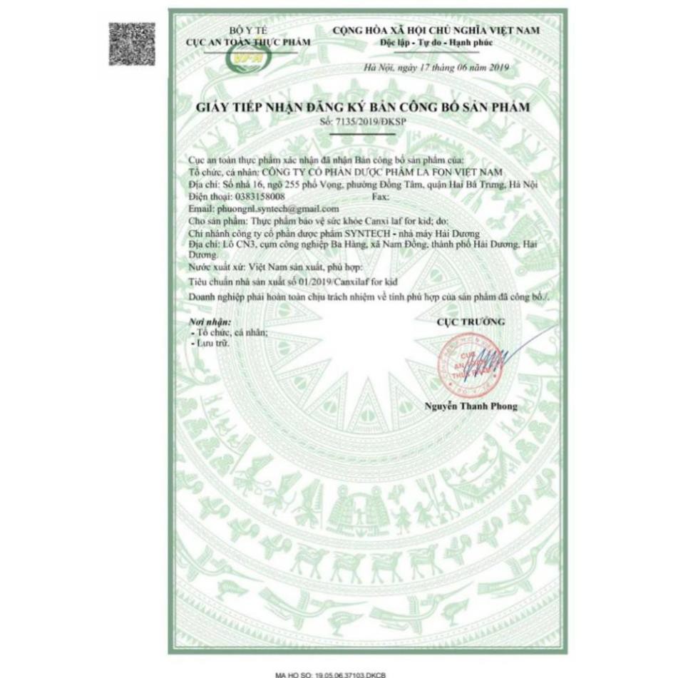 Bổ sung Canxi Phát triển chiều cao cho trẻ ❤️CHÍNH HÃNG👍 Giảm còi xương - Canxi Laf For Kid (20 ống) | BigBuy360 - bigbuy360.vn