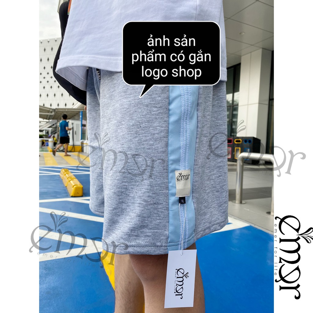 Quần Short Nam Nữ Thể Thao Ống Rộng Cạp Cao Unisex E'mer, Quần Đùi Nam Nữ Mặc Nhà Đi Biển Cao Cấp Chất Thun Nỉ Da Cá Đẹp