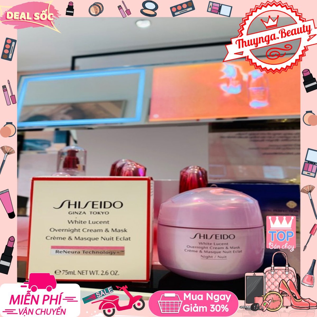 ❌ KEM DƯỠNG TRẮNG DA BAN ĐÊM SHISEIDO WHITE LUCENT OVERNIGHT CREAM & MASK 75ML #thuynga.beautyshop#❌CHÍNH HNAGX 100%❌
