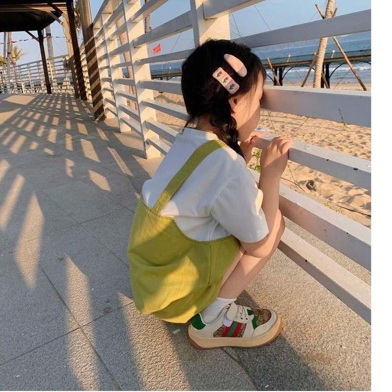 Đầm Ngắn Tay Phối Dây Xinh Xắn Thời Trang Mùa Hè Cho Bé Gái