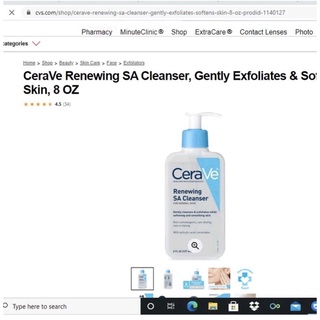 Sữa rửa mặt CeraVe Renewing SA Cleanser