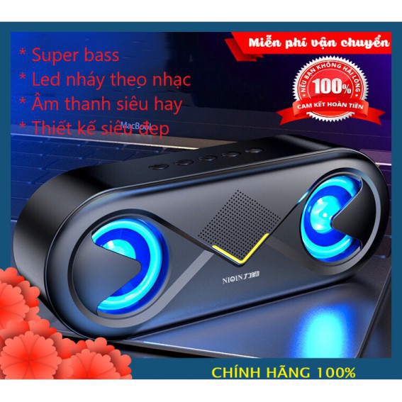 Loa Bluetooth S6 Âm thanh HiFi 4D, Âm trầm siêu bass toàn dải kết hợp đèn nháy led theo nhạc