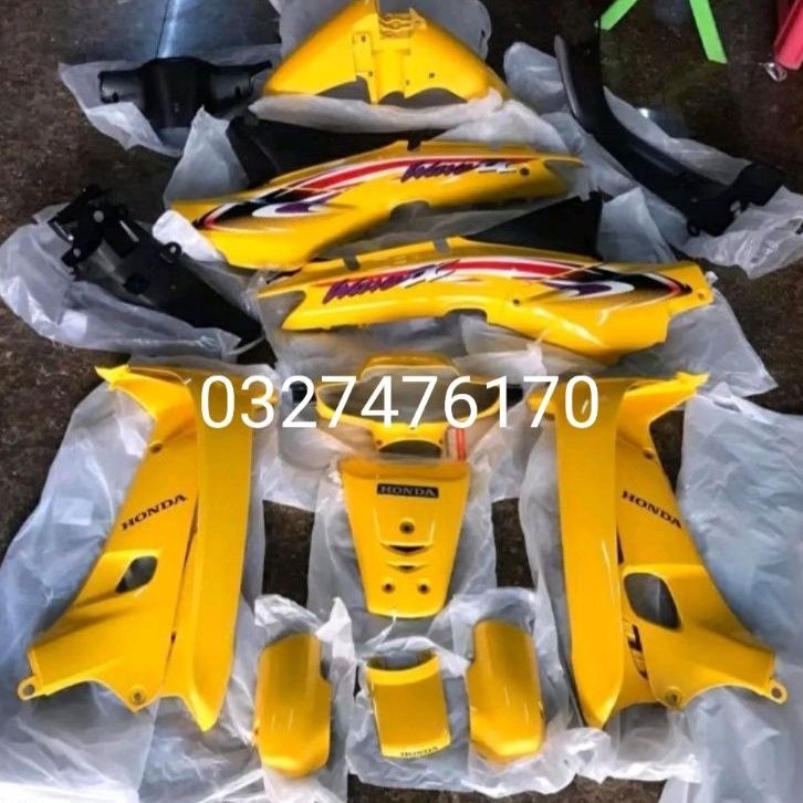Bộ nhựa dàn áo xe WAVE Alpha đời đầu màu vàng zin honda
