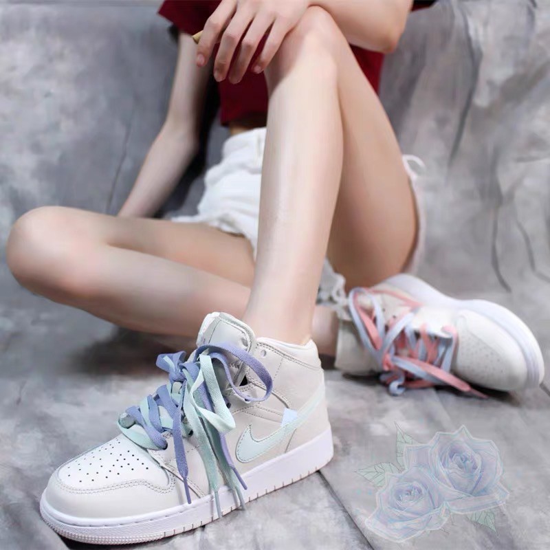 Combo Dây Giày Custom Nike Air Force 1 Low Shadow Pale Ivory - Dây Giày Pastel