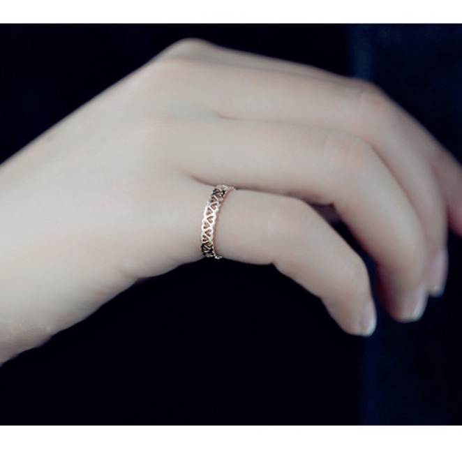 Nhẫn Hoa Văn Titan Ko Han Rỉ TT 4014