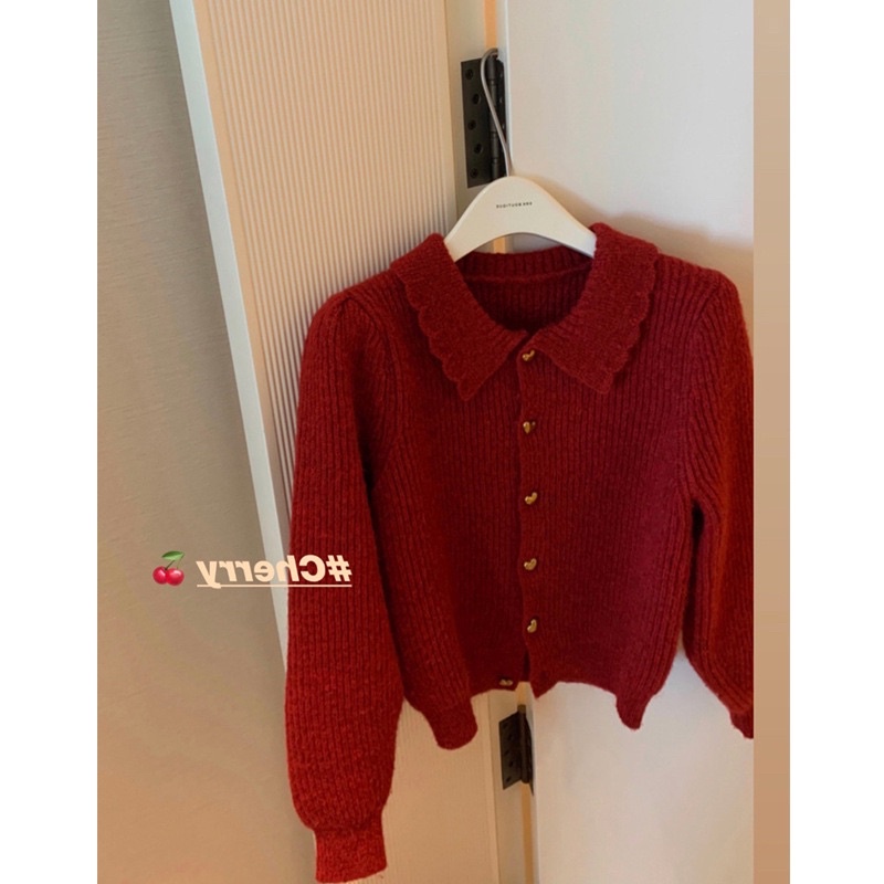 Áo Cardigan len cổ sen