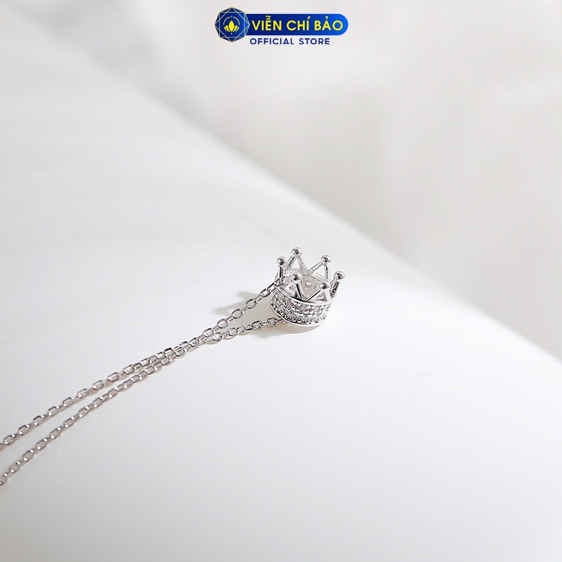Dây chuyền bạc nữ mặt vương miện chất liệu bạc Ý 925 thời trang phụ kiện trang sức Viễn Chí Bảo D400427