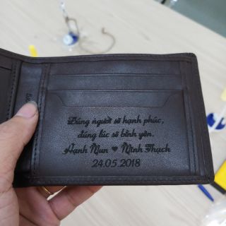 [RẺ NHẤT BỀN NHẤT] Ví da bò khắc tên
