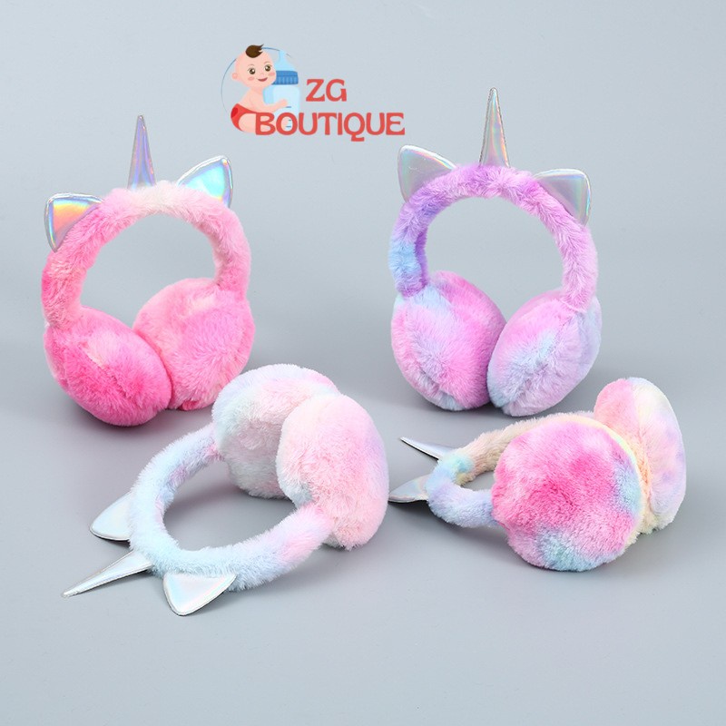 Bịt tai trẻ em, chụp tai giữ ấm cho bé gái Kỳ lân Unicorn Ngựa Pony nhiều màu sắc đáng yêu Zg Boutique