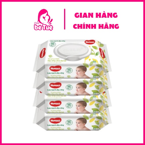 Khăn Ướt Dịu Nhẹ Cho Trẻ Sơ Sinh Huggies (64 Tờ)