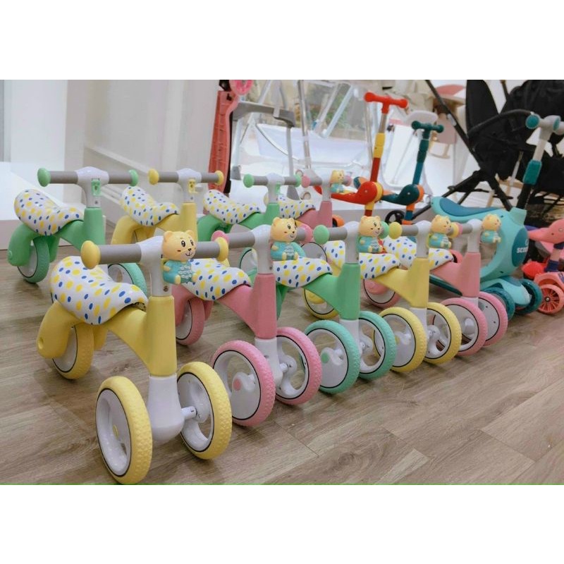 Xe Chòi Chân 3 Bánh Kèm Gấu Teddy Có Nhạc Cho Bé Từ 1 Đến 6 Tuối  XJ908