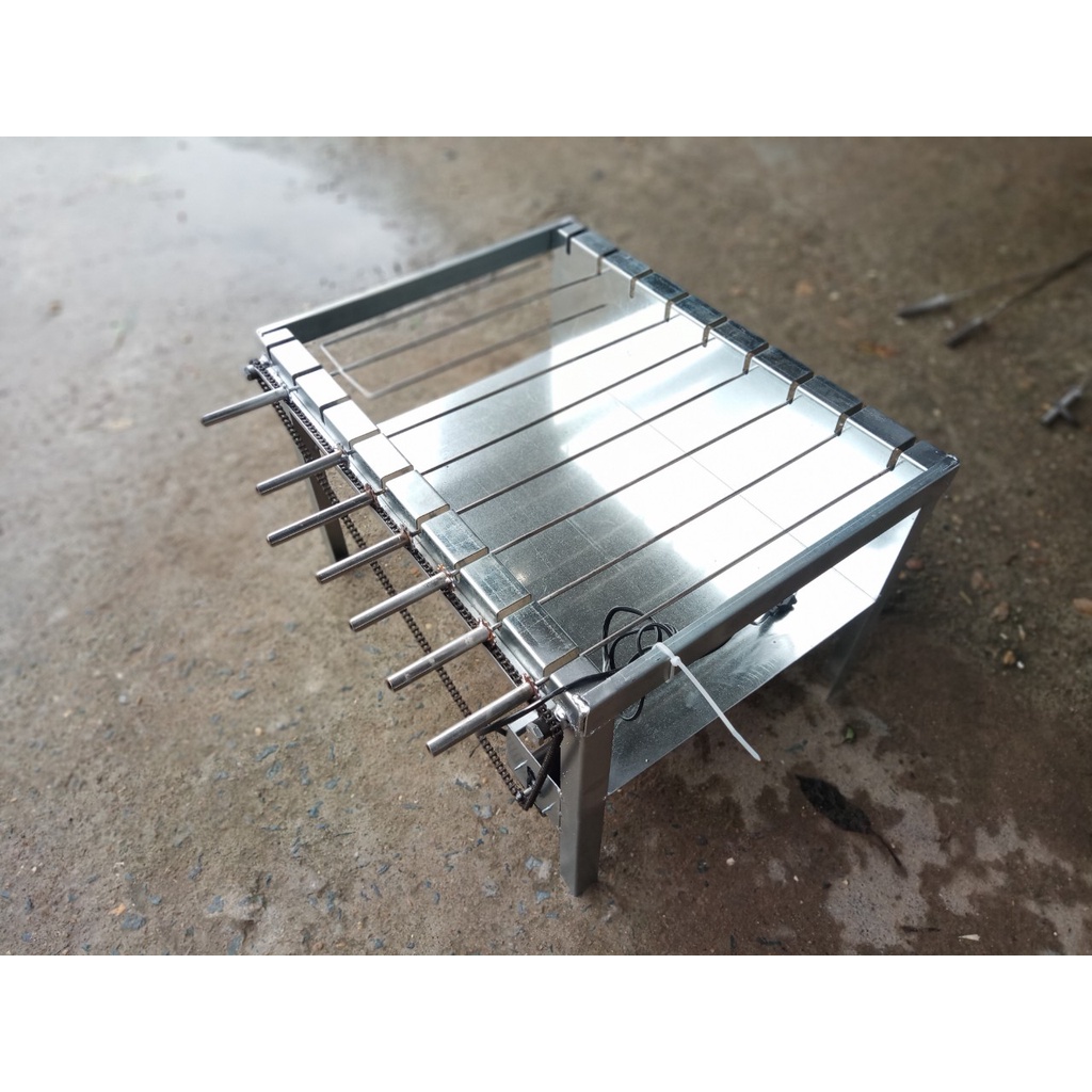 Máy nướng thịt, chả mini tự động 9 Xiên thẳng + 1 Xiên 3 Chạc MITUHOME