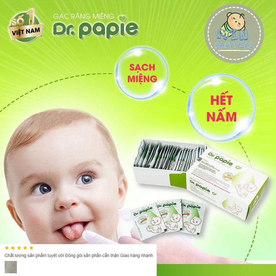 [Dr Papie 2022] Gạc rơ lưỡi Dr Papie hàng chính hãng vệ sinh răng miệng cho bé set 30 gói