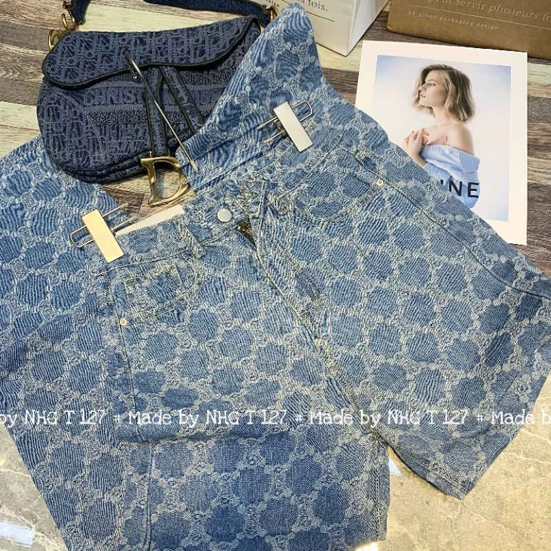 Quần bò xuông rộng dài 110 không giãn
